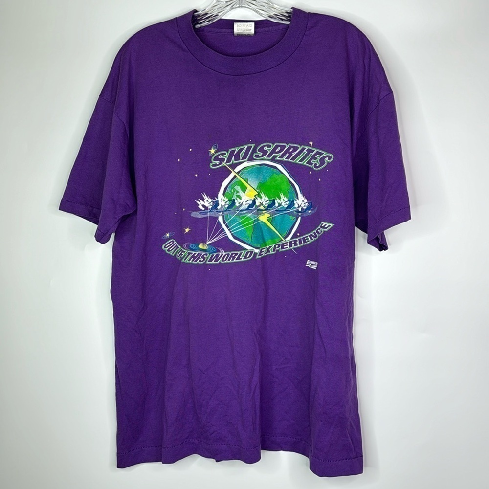 Vintage Fruit Of The Loom Purple Ski Sprites Eau Claire, WI Tshirt XL